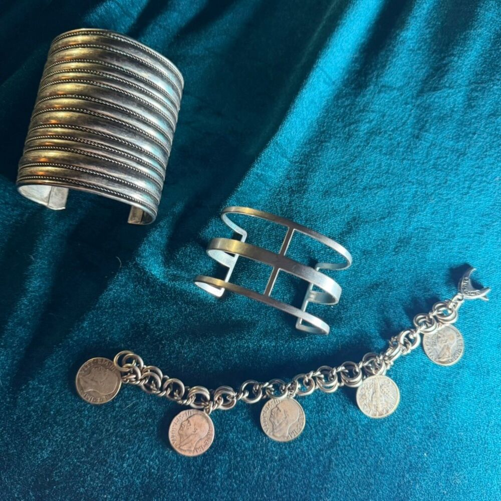 3 Piece Curated Collective Set of Silver Arm Jewelry